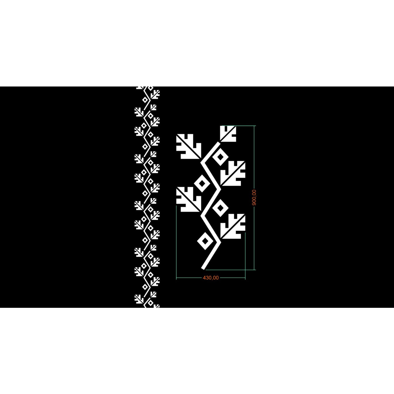 Трафарет для стен "Украинские узоры 583" 43х90см — изображение 2